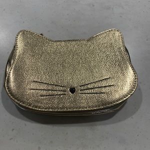 Tarte gold small bag shaped like a cat head